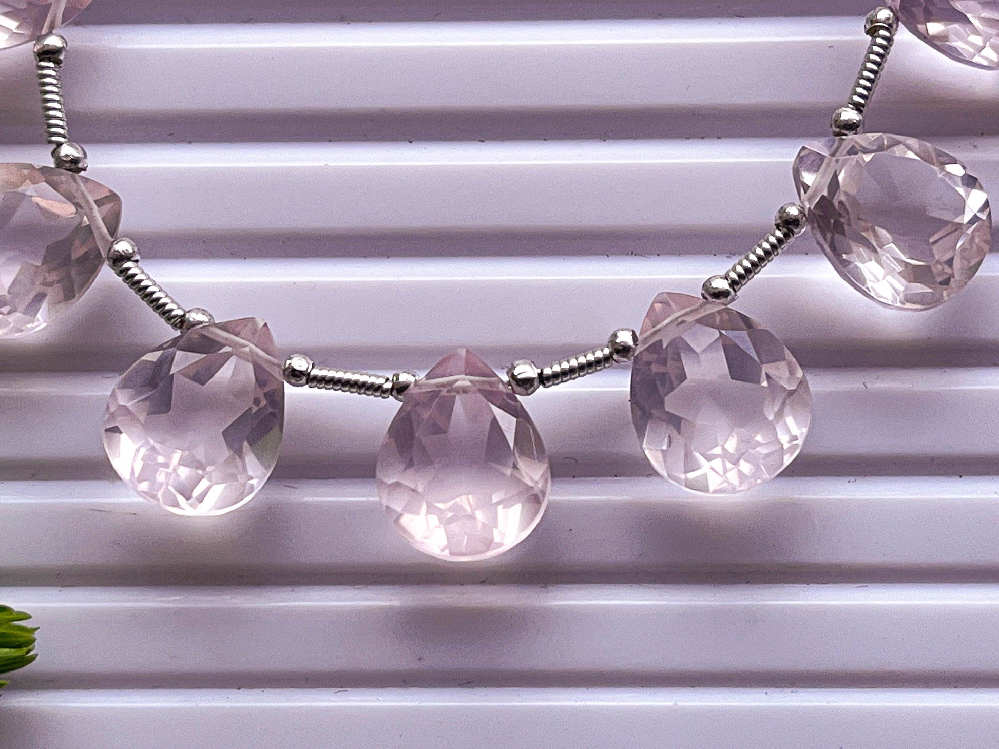 10 Pieces Rose Quartz Pear Shape Cut Stone Beads Beadsforyourjewelry