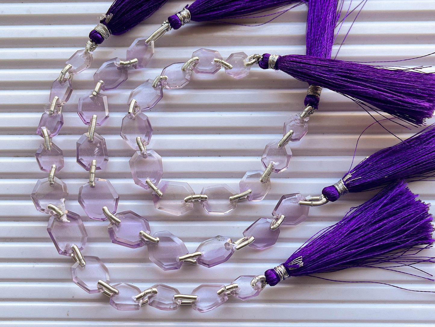 11 Pieces Pink Amethyst Crown Cut Double Drill Beads, Pink Amethyst Beads Beadsforyourjewelry