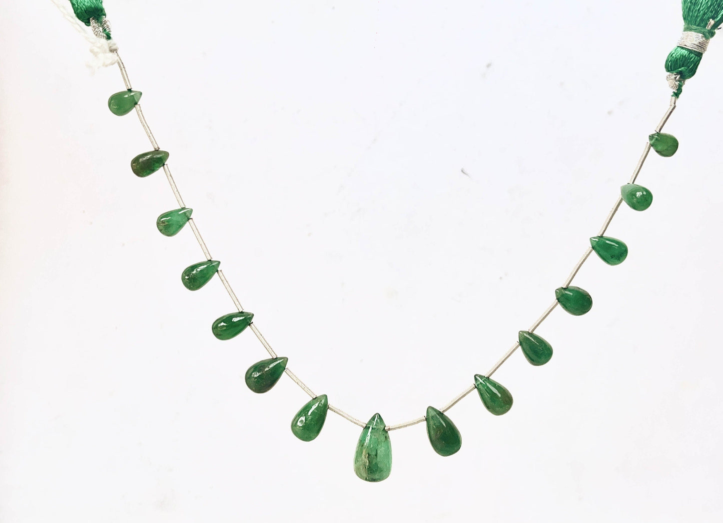 15 Pieces Natural Zambian Emerald Smooth teardrops, 4x7mm to 8x14mm Beadsforyourjewelry