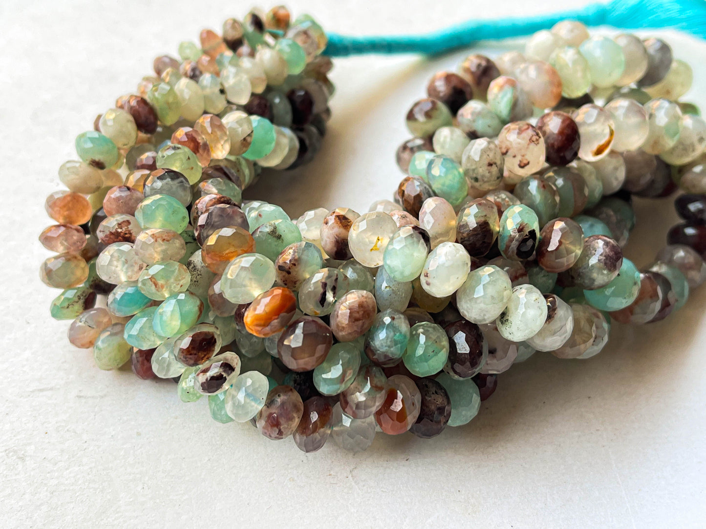 16 Inch AAA Aquaprase Faceted Rondelle Shape Beads Beadsforyourjewelry