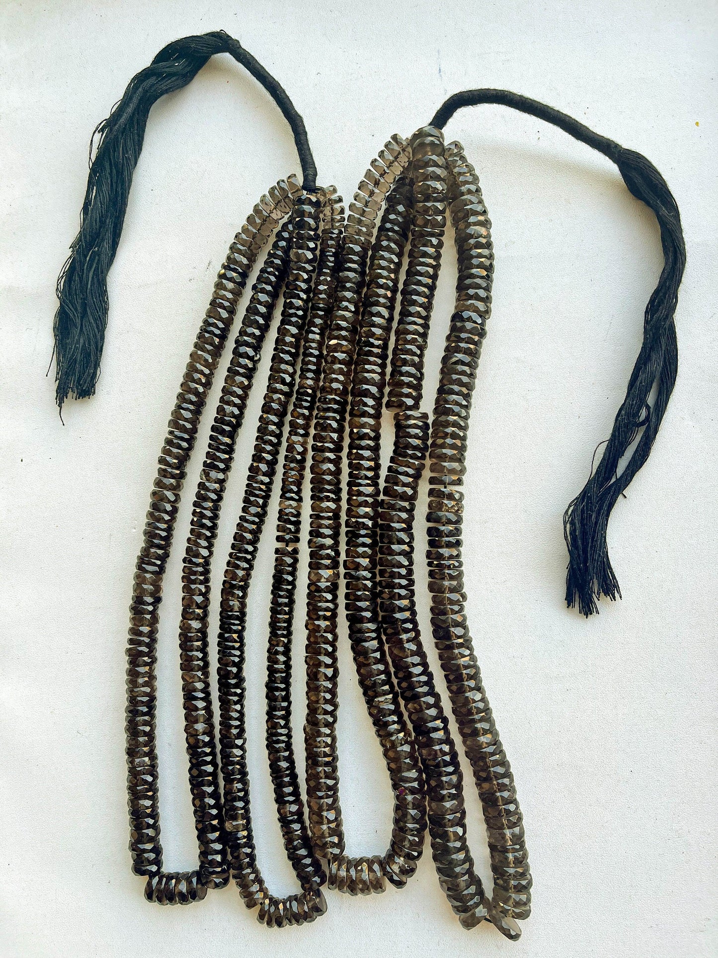 16 Inch AAA Smoky Quartz Faceted Heishi Shape Beads, Smoky Quartz Beads, Smoky Quartz Heishi, Natural Smoky Quartz Gemstone Beadsforyourjewelry