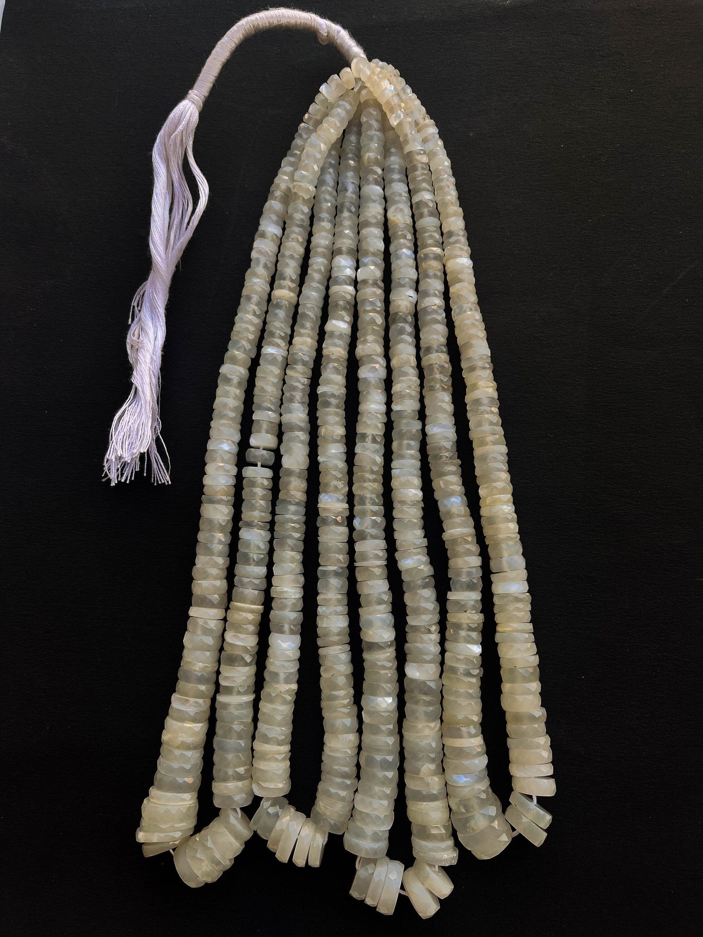 16 Inch AAA White Moonstone Faceted Heishi Shape Beads, White Moonstone Beads, White Moonstone Heishi, Natural White Moonstone Gemstone Beadsforyourjewelry