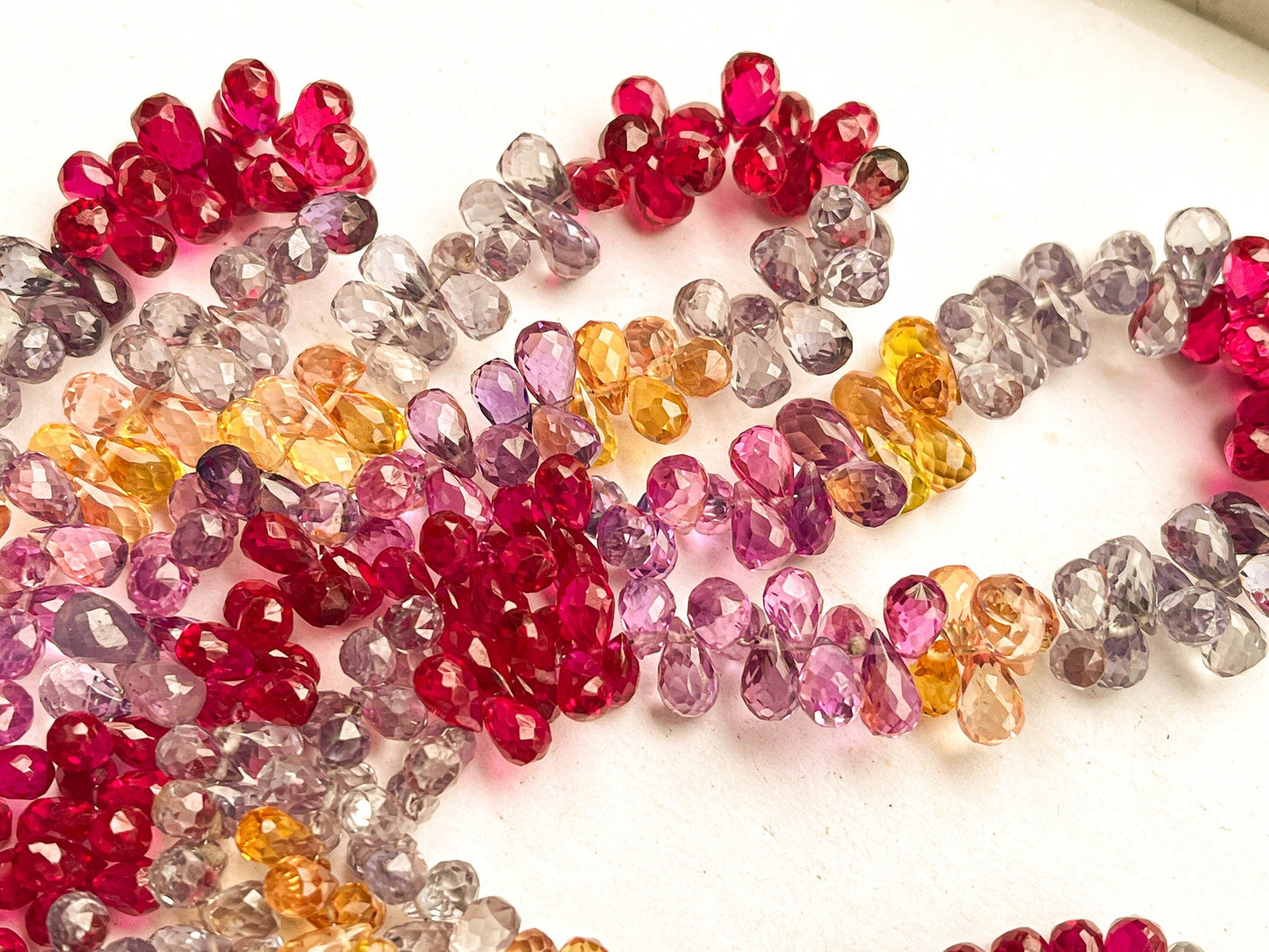 16 Inch Natural Corundum Sapphire Color Enhanced Teardrops, 4x6mm to 6x8mm Beadsforyourjewelry