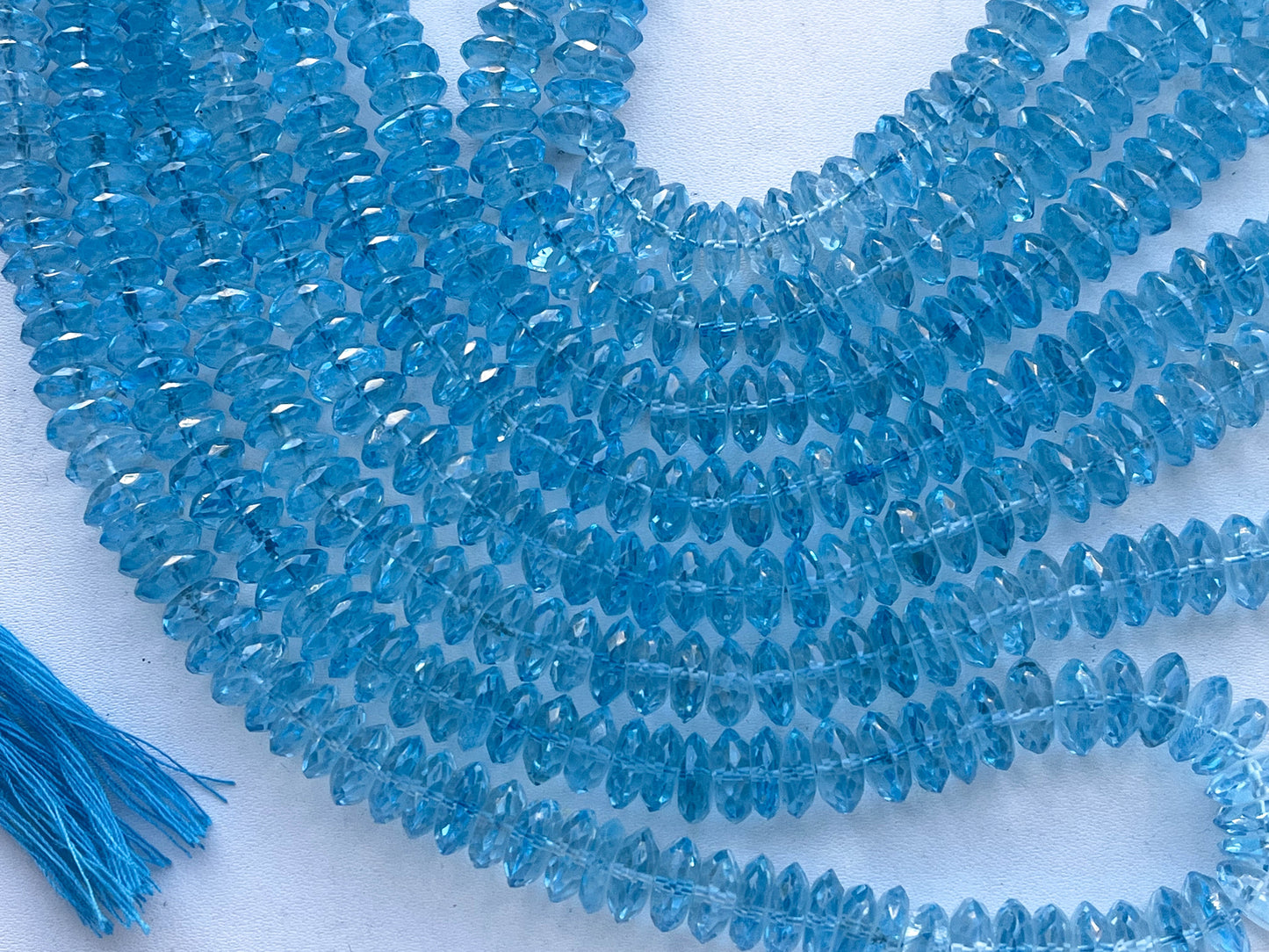 16 Inch Natural Crystal Blue Coated German Cut Rondelle Beads 6MM TO 10MM Beadsforyourjewelry