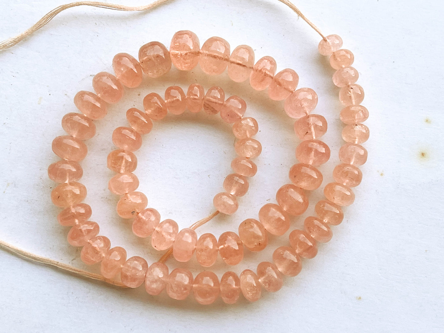 16 Inch Peach Morganite Smooth Rondelle Beads Beadsforyourjewelry