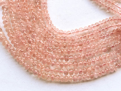 16 Inch Pink Morganite Smooth Rondelle Beads Beadsforyourjewelry