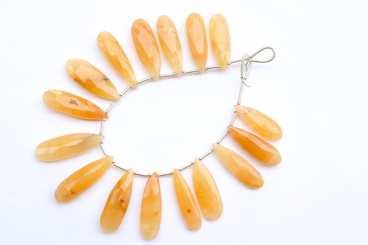 16 Pcs YELLOW AVENTURINE Faceted Long pear Briolette | 10x30mm - 10x35mm | Natural Gemstone Beads for jewelry making | Beadsforyourjewellery Beadsforyourjewelry