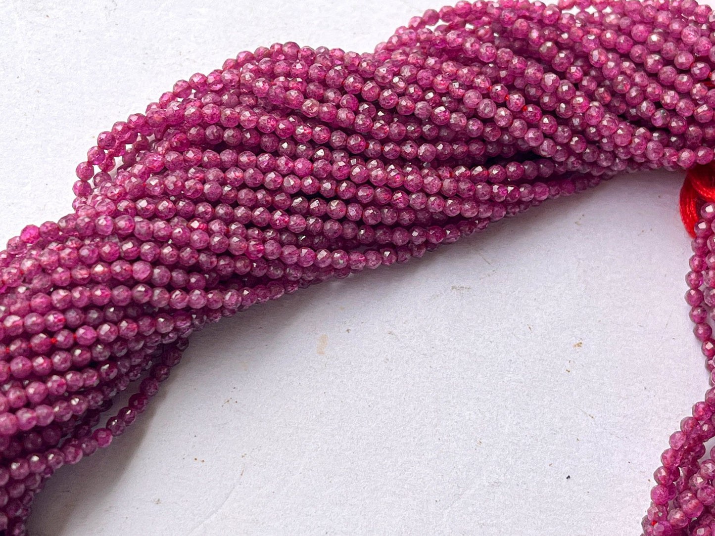 2.50 mm AAA Ruby Micro Faceted Round Beads Beadsforyourjewelry