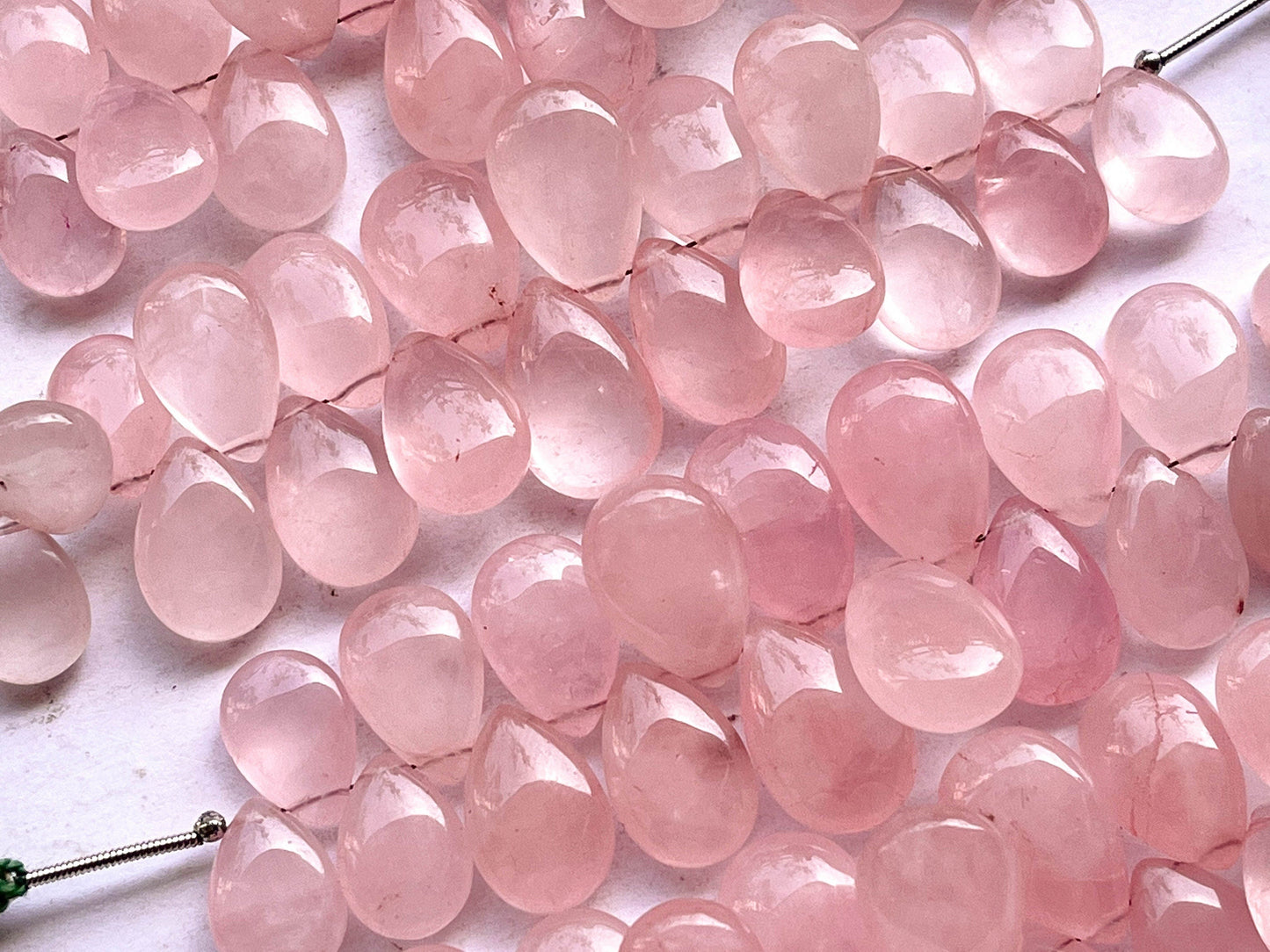 20 Pieces Natural Rose Quartz Smooth Pear Shape Briolette Beads Beadsforyourjewelry