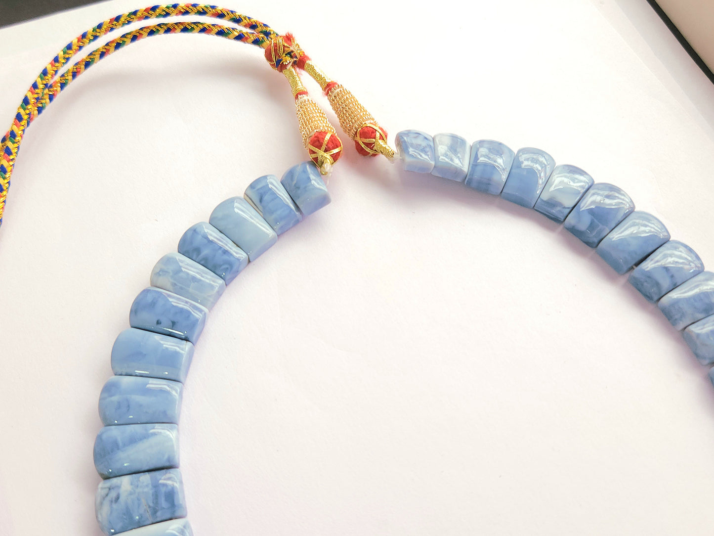 Natural Blue Opal Bib Necklace / Choker