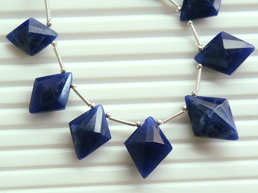 Natural Sodalite Fancy Diamond shape Faceted beads