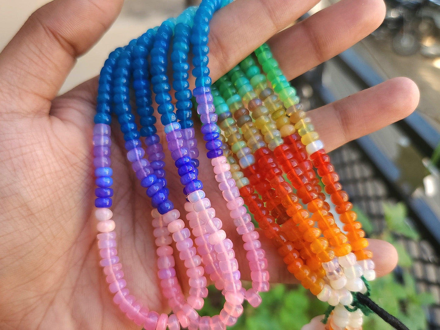Natural Rainbow Ethiopian Opal Smooth Rondelle Beads Strand