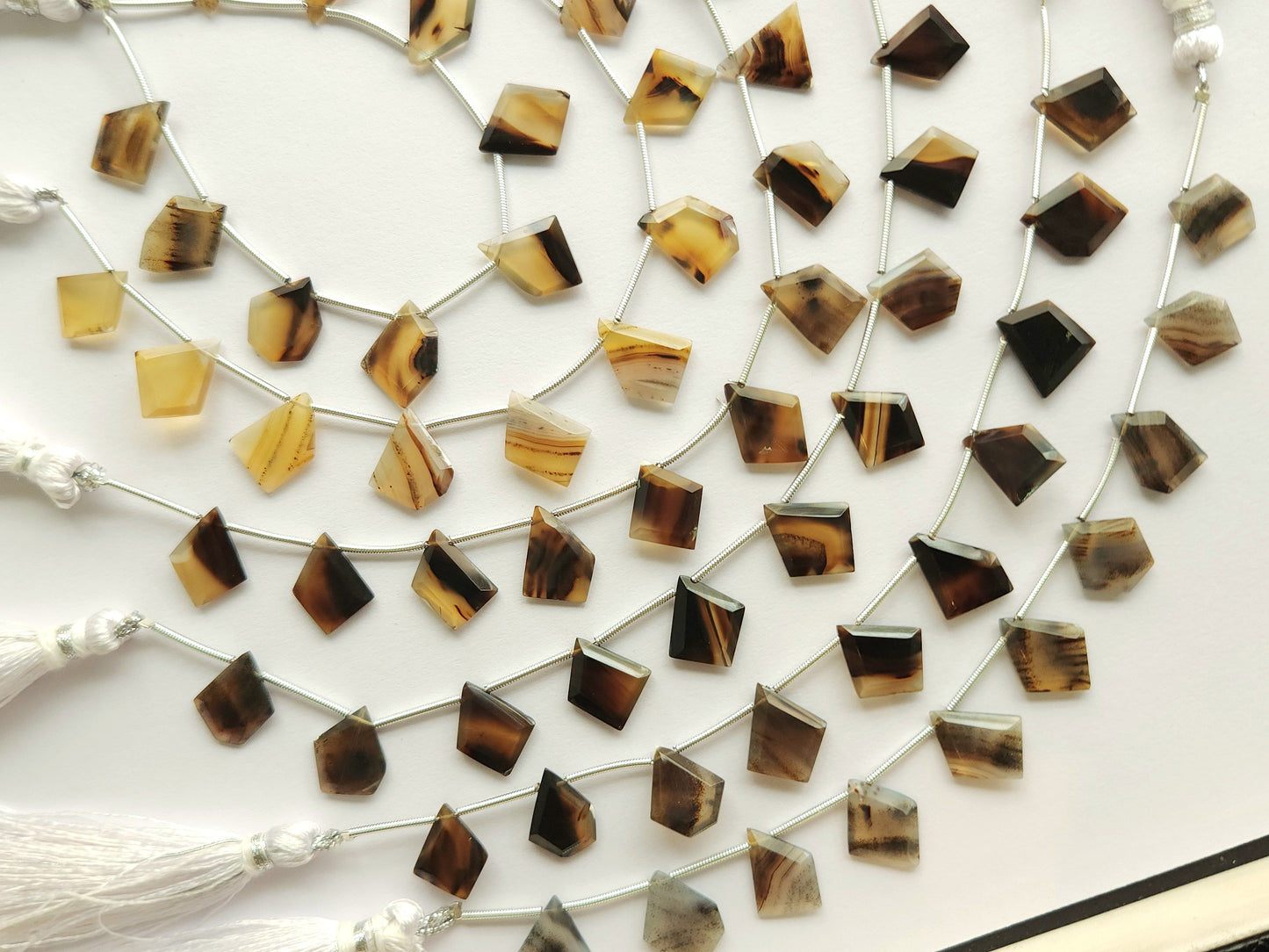 Natural Montana Agate Gemstone Fancy Uneven Shape Faceted beads