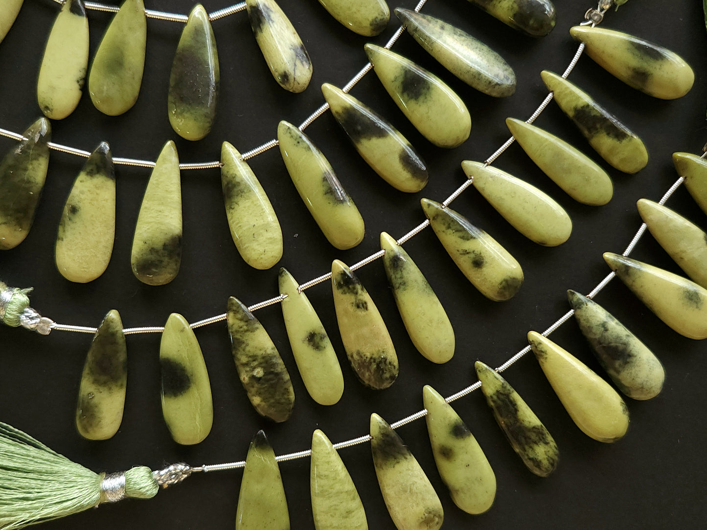 Natural Cheetah Jasper Smooth Pear Shape Briolette Beads