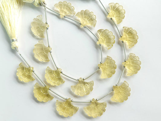 Natural Lemon Quartz Fancy carved beads