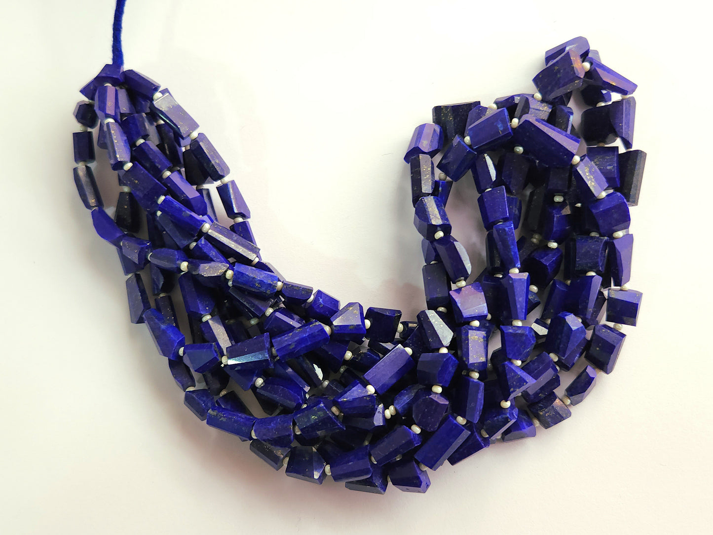 Natural Lapis Lazuli Uneven Faceted Tumble Shape Beads