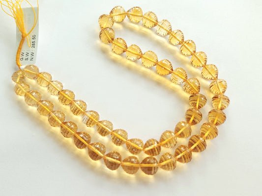 Natural Citrine Onion Shape Concave Cut Beads