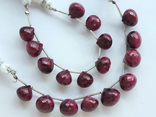 Natural Ruby (Dyed) Onion Shape Faceted Beads