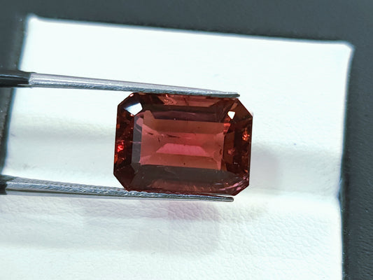 7.37 Carats Natural Pinkish Red Tourmaline Octagon Cut Gemstone