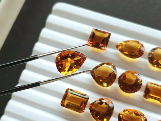 AAA Finest Quality Natural Citrine (Madeira Shade) Cut stone | Loose Gemstone