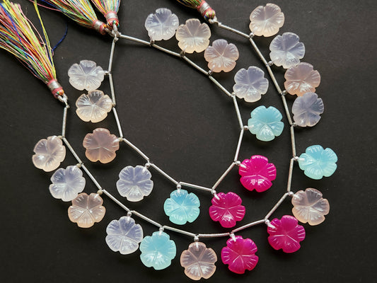 Mix Onyx Flower Carving Beads