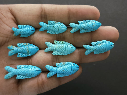 Natural Arizona Turquoise Hand-Carved Fish