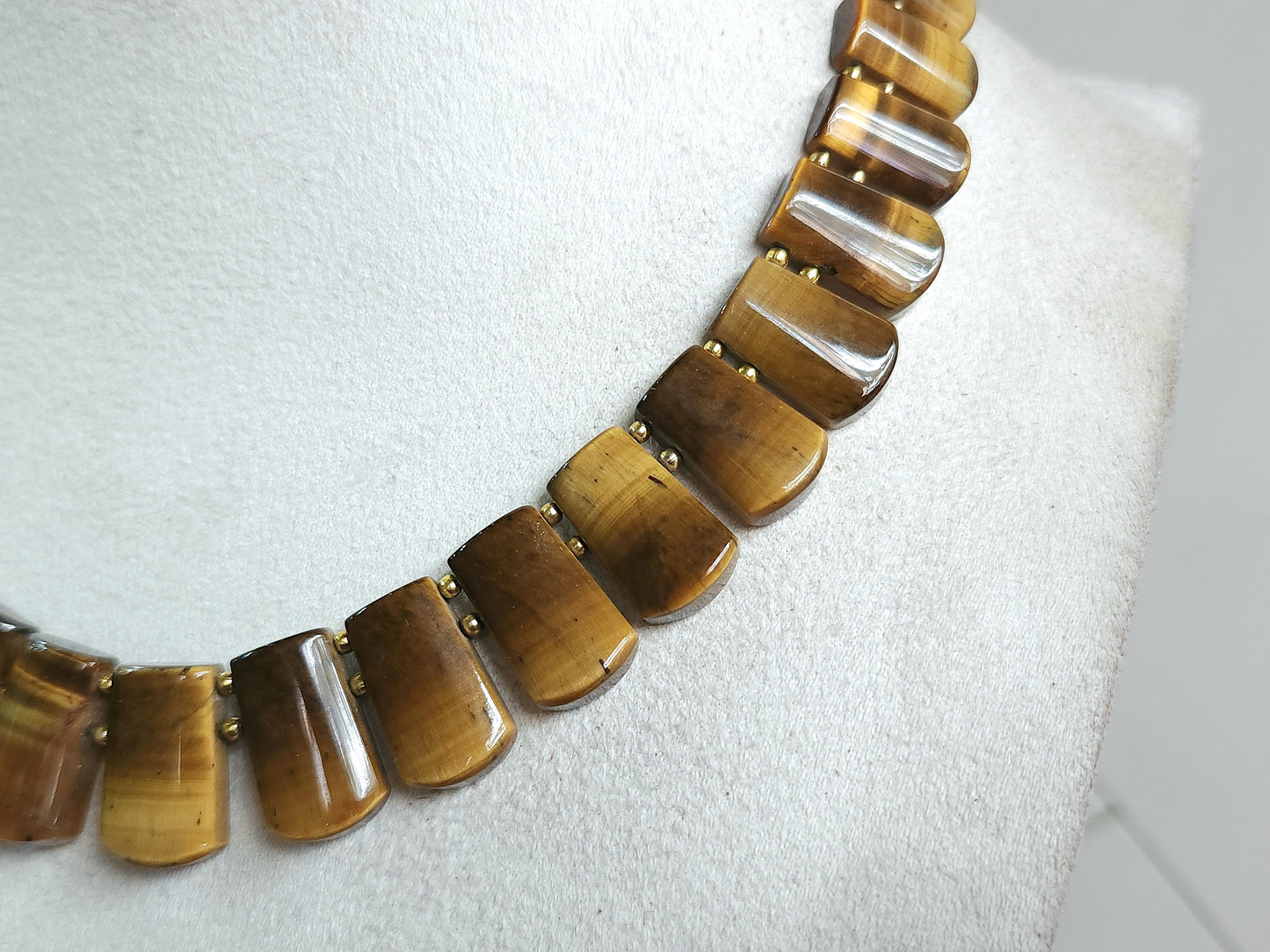Natural Tiger's Eye Bib Necklace | Handmade Gemstone Cleopatra Choker