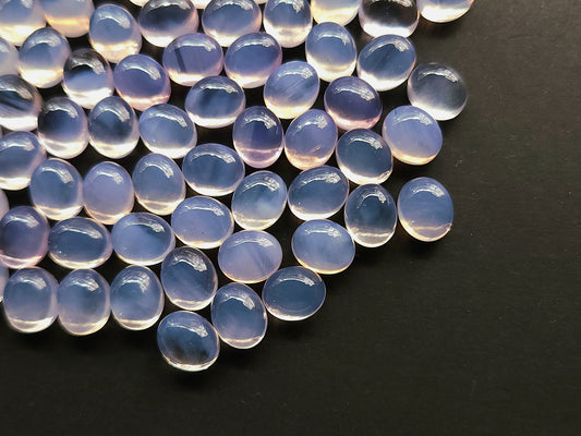 AAA Natural Lavender Quartz Oval Shape Cabochon Pair 8.5x10.5MM