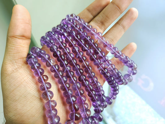 Natural Amethyst Smooth Rondelle Beads Necklace | 7 To 11 MM