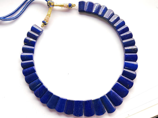 Natural Lapis Lazuli Bib Necklace | Handmade Gemstone Cleopatra Choker