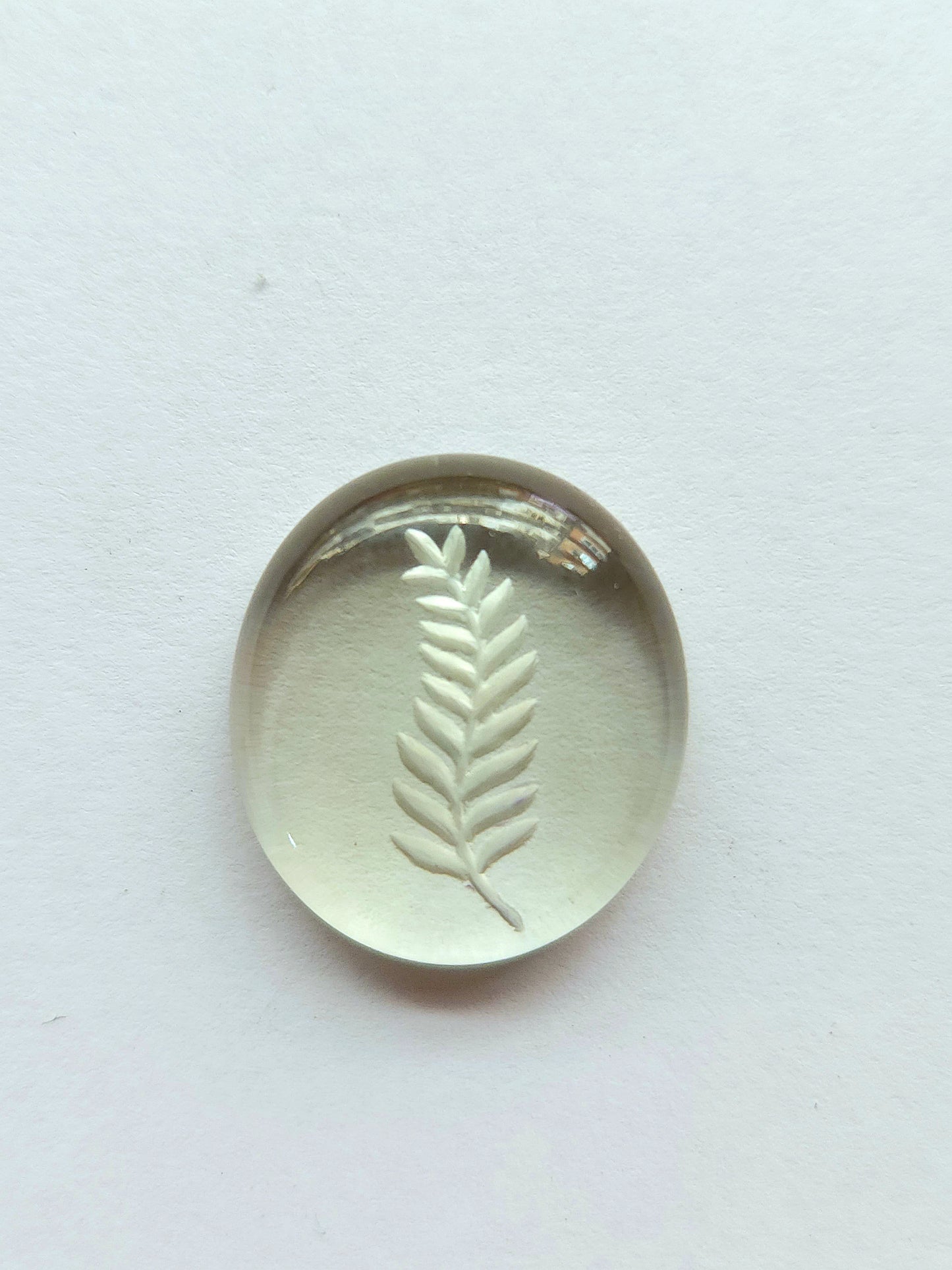 Natural Green Amethyst Reverse Intaglio | Natural Green Amethyst Reverse Intaglio