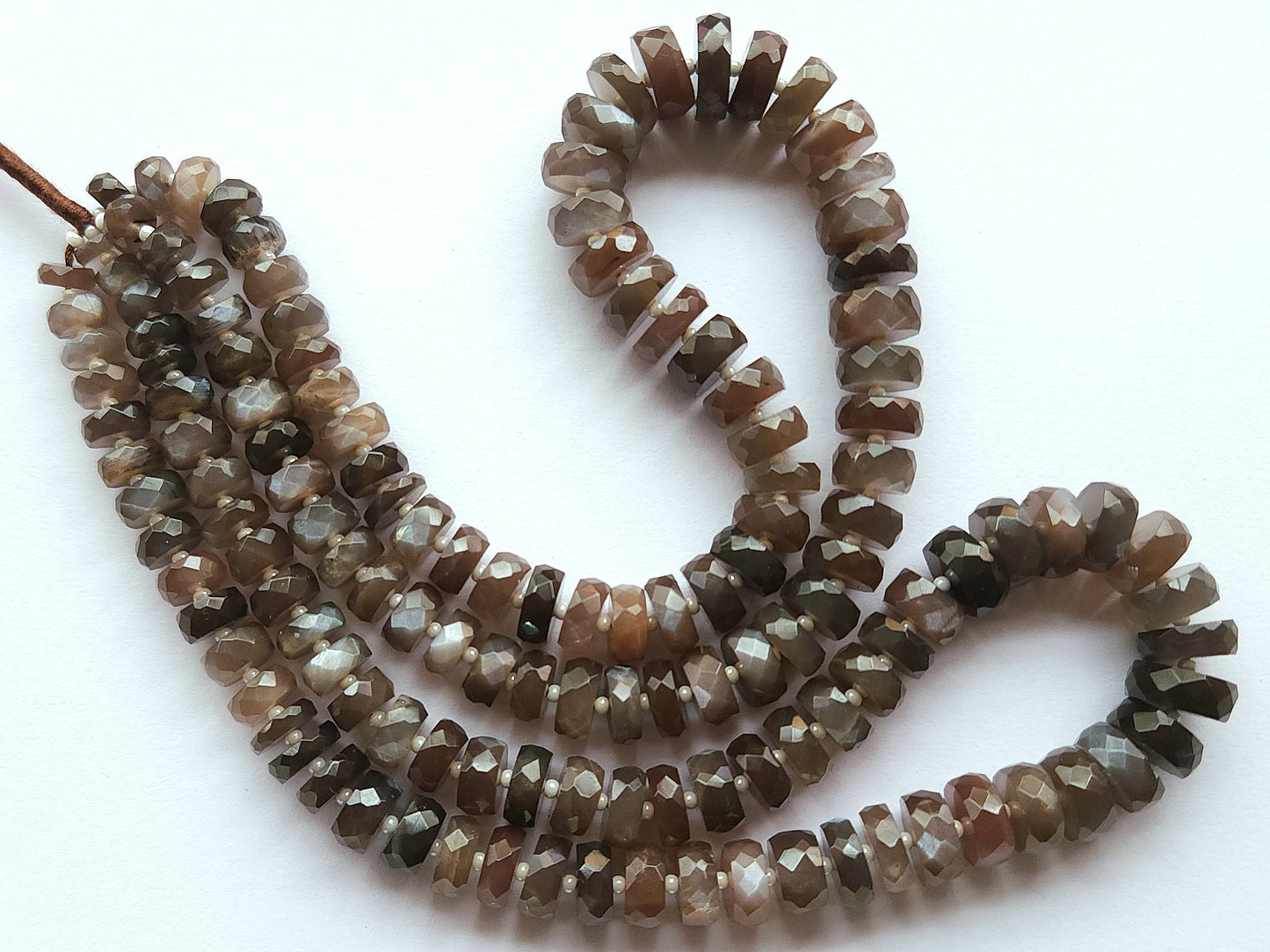 Chocolate Moonstone Faceted Heishi Beads