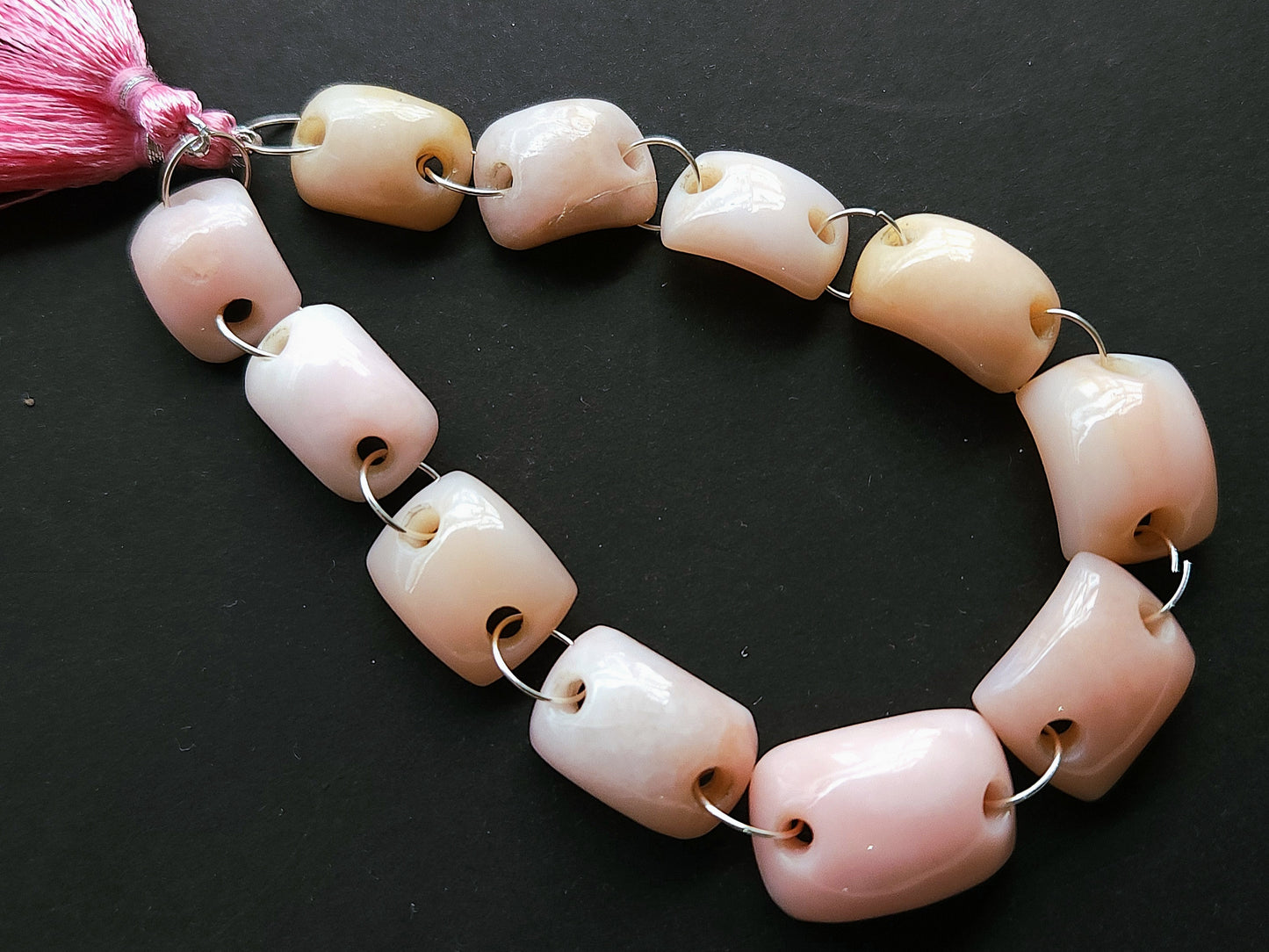 Natural Pink Opal Bridge Shape Beads
