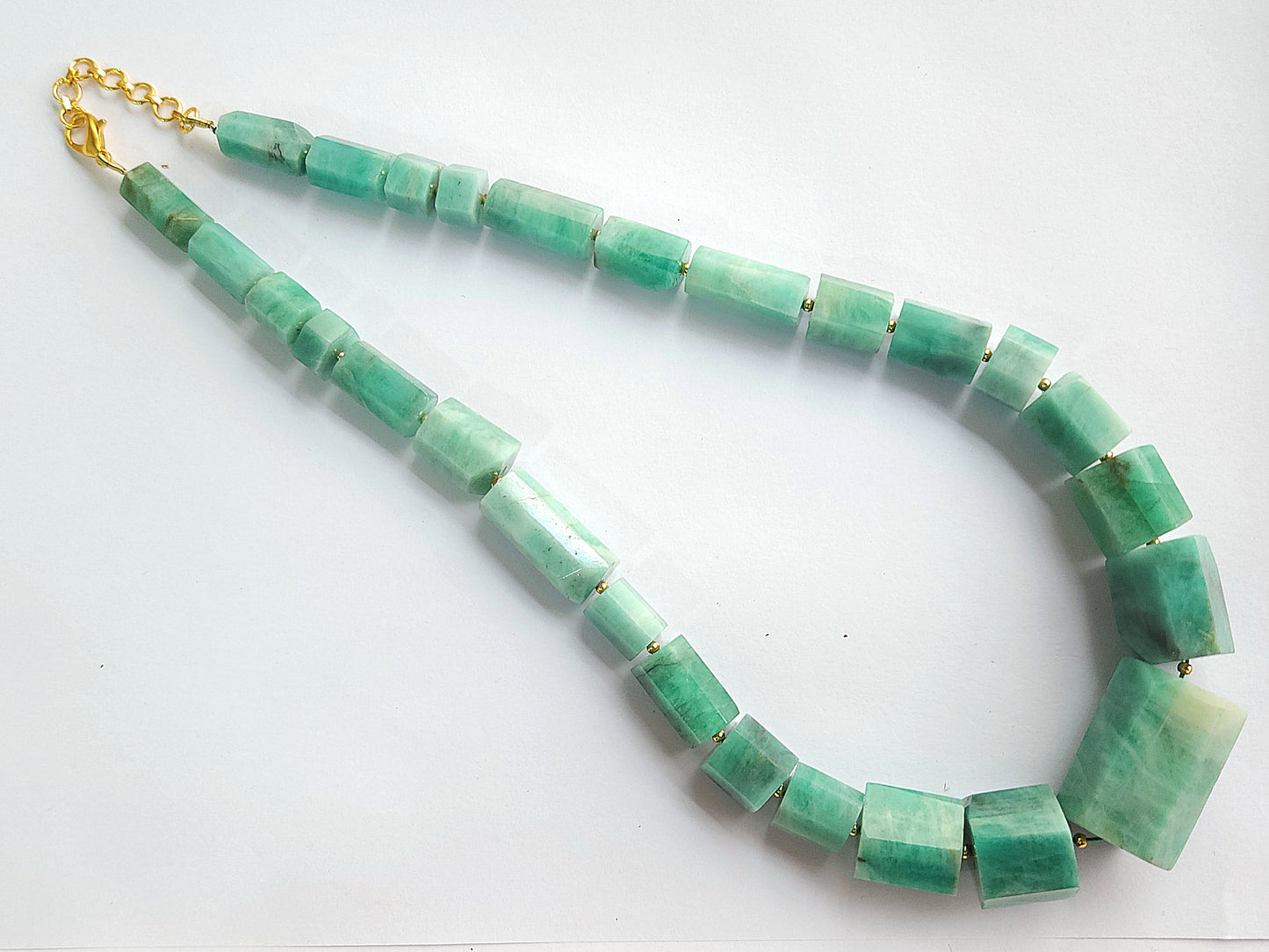 Natural Emerald Faceted Cylindrical Beads for Beaded Necklaces and Jewelry