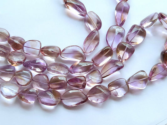 Natural Bi-Colour Ametrine Smooth Tumble/Nugget Shape Beads
