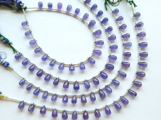 Natural Tanzanite Smooth Drops Beads