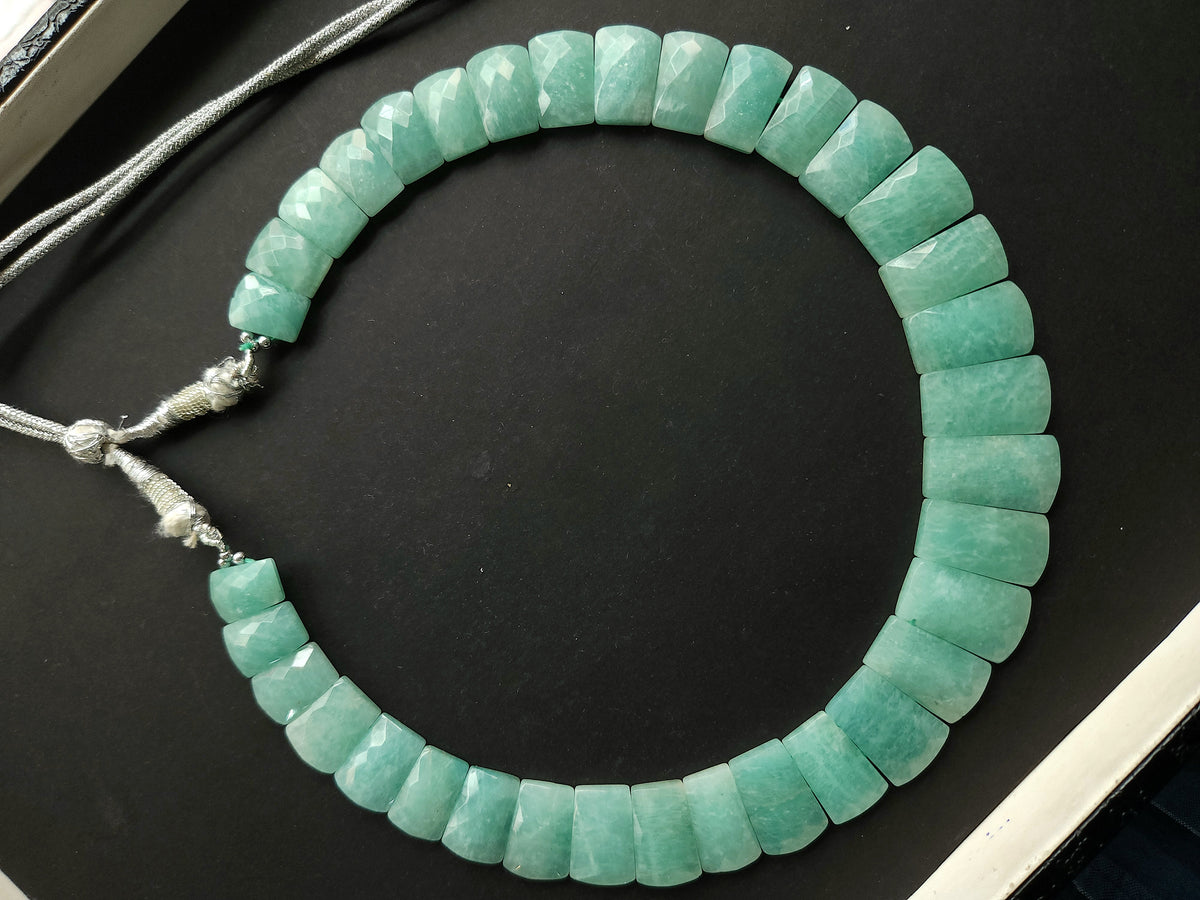 Natural Amazonite Faceted Bib Necklace
