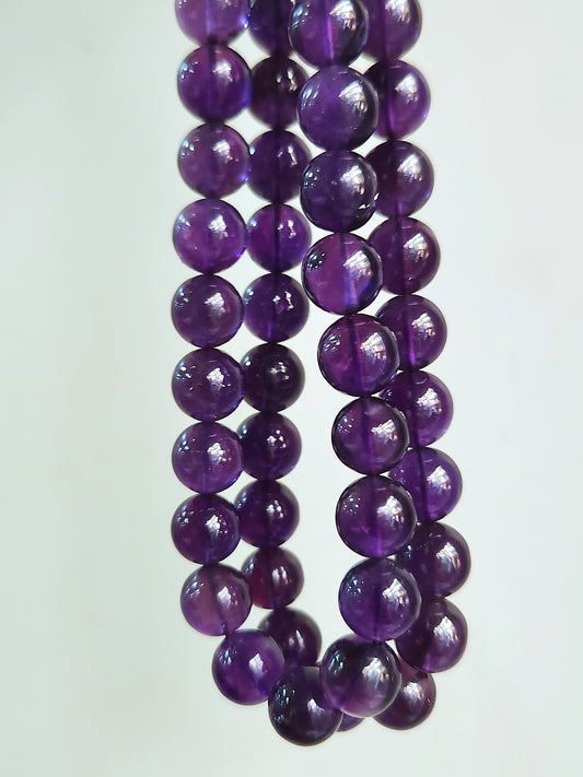 Natural Amethyst Smooth Spherical/Ball Shape Beads