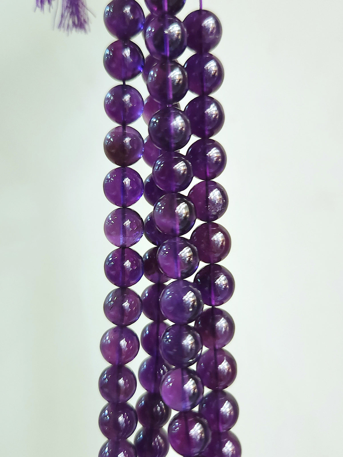 Natural Amethyst Smooth Spherical/Ball Shape Beads