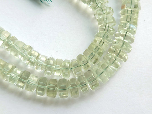 Natural Green Amethyst Smooth Hexagonal Rondelle Beads