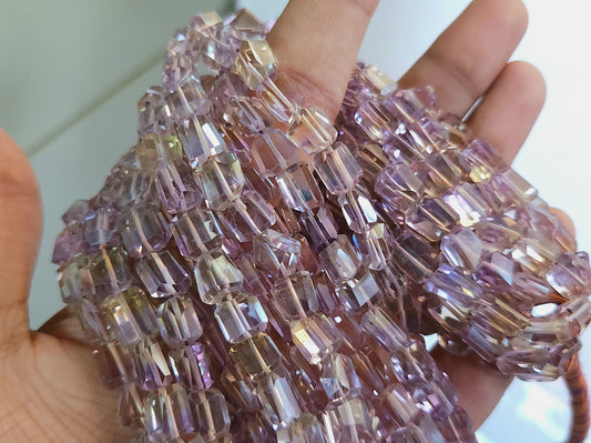 Natural Ametrine Uneven Faceted Tumble Shape Beads