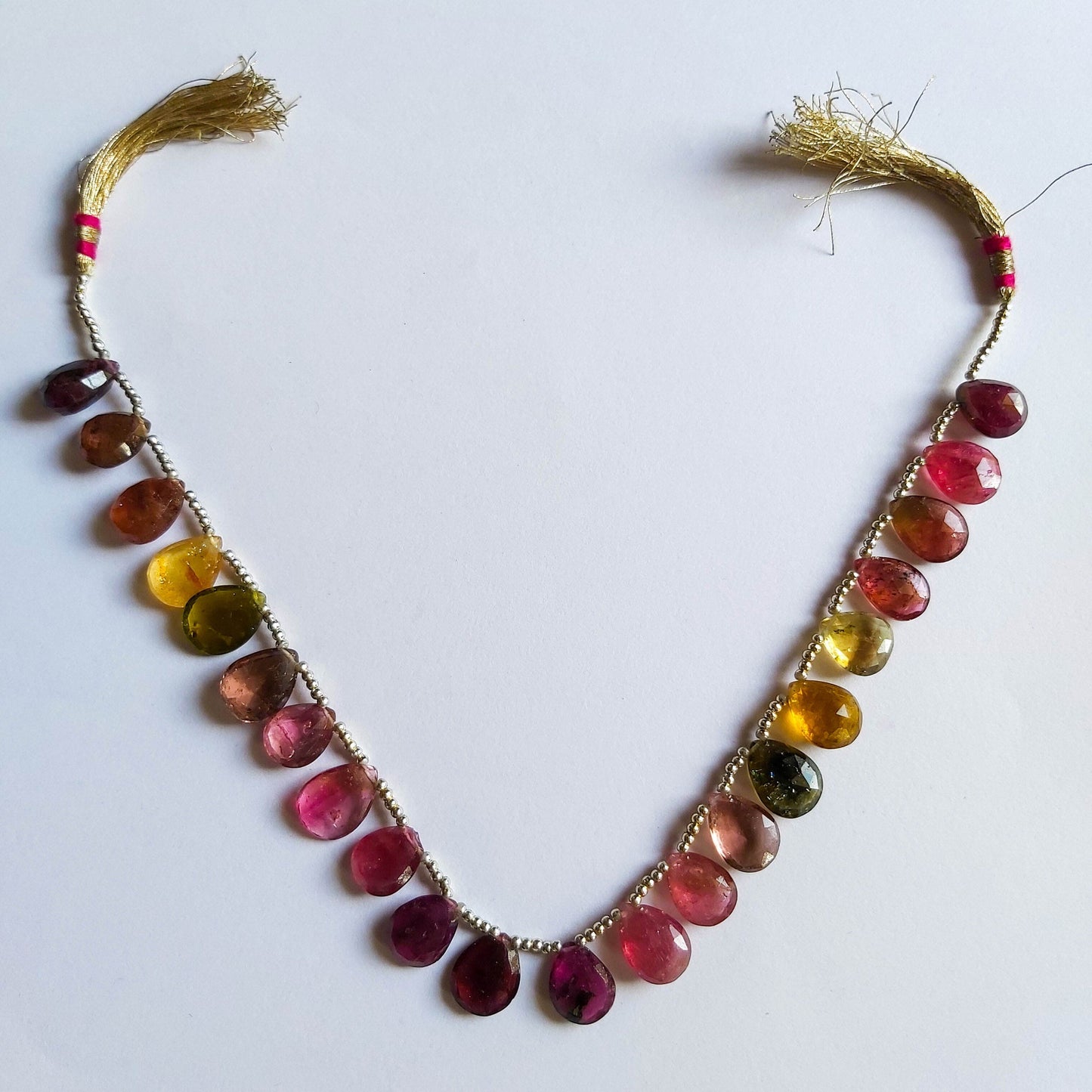 22 Pieces Multi Tourmaline Pear Briolette Faceted Beadsforyourjewelry