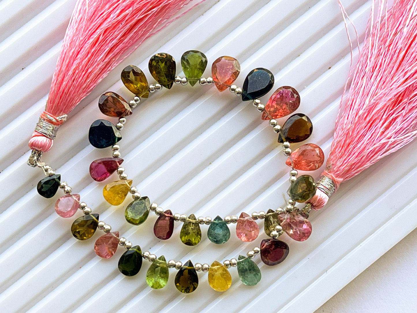 30 Pieces Tourmaline Pear Shape Cut Stone Beads, Natural Multi Tourmaline Gemstone 4x6mm to 6x9mm Beadsforyourjewelry