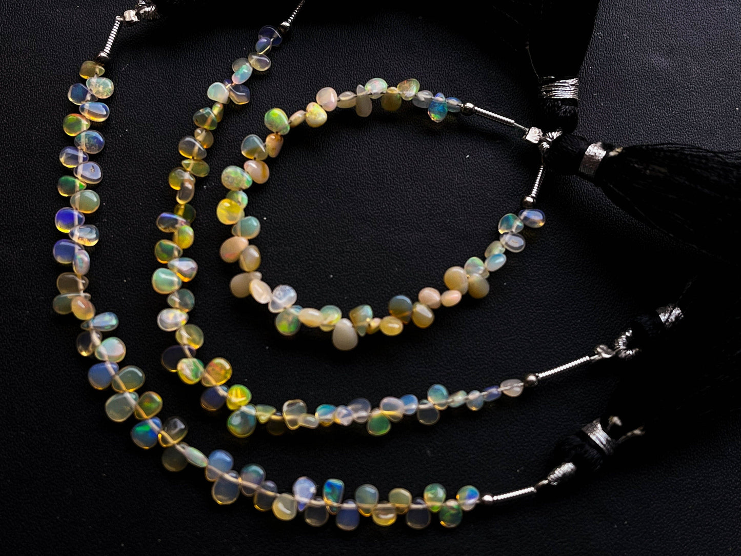 35 Pieces Ethiopian Opal Pear Shape Briolette, Natural Ethiopian Opal Gemstone, Opal Briolette, Opal Teardrops, 4 Inch, 3x4mm Approximately Beadsforyourjewelry