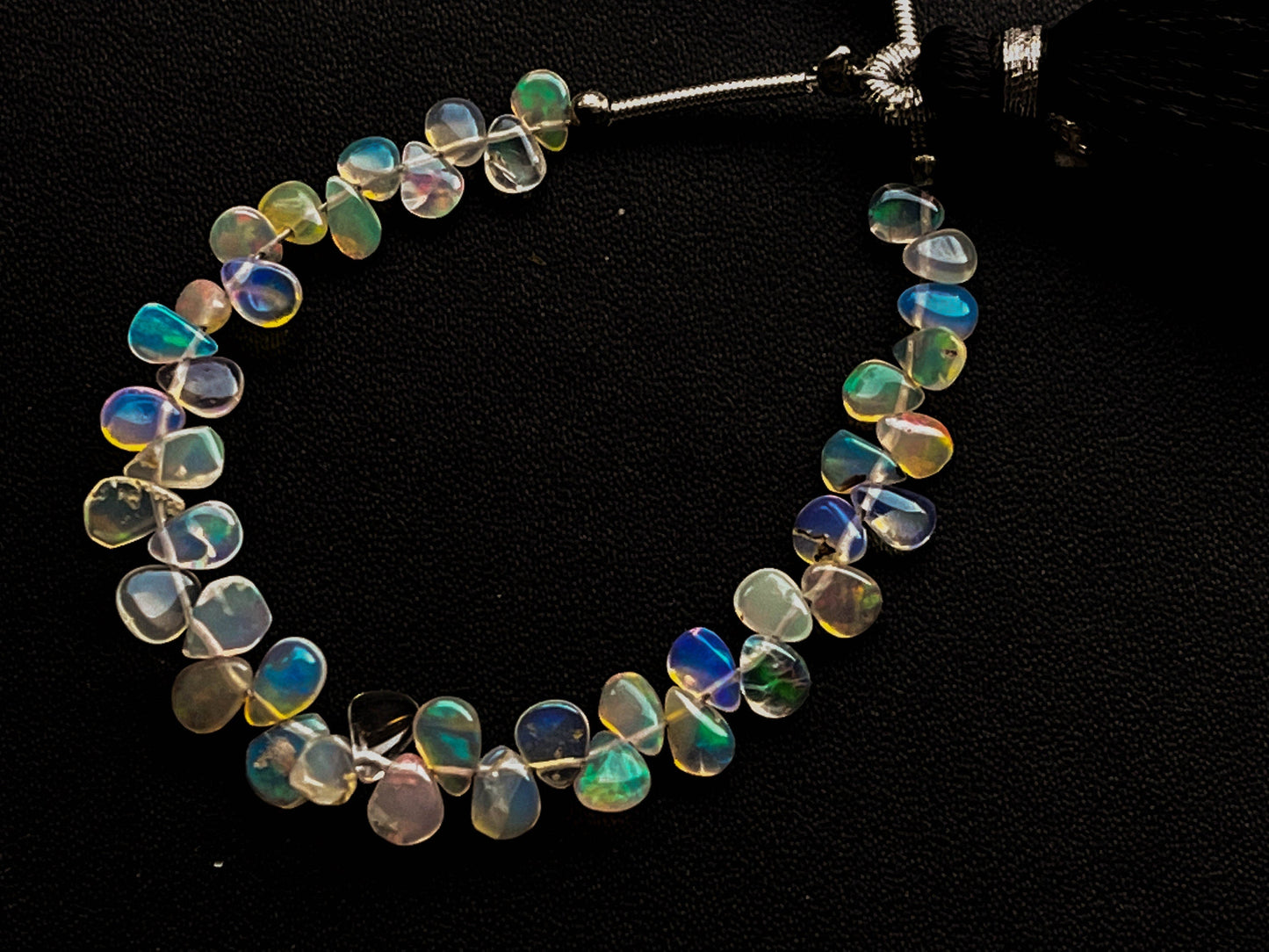 35 Pieces Ethiopian Opal Pear Shape Briolette, Natural Ethiopian Opal Gemstone, Opal Briolette, Opal Teardrops, 4 Inch, 3x4mm to 4x5mm BFYJ772-12 Beadsforyourjewelry