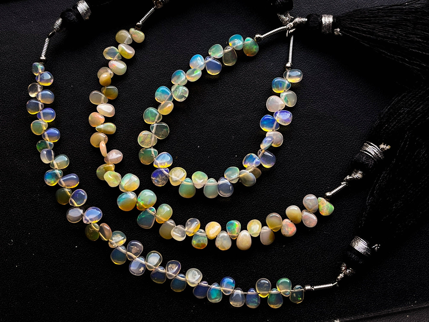 35 Pieces Ethiopian Opal Pear Shape Briolette, Natural Ethiopian Opal Gemstone, Opal Briolette, Opal Teardrops, 4 Inch, 4x5mm Approximately Beadsforyourjewelry