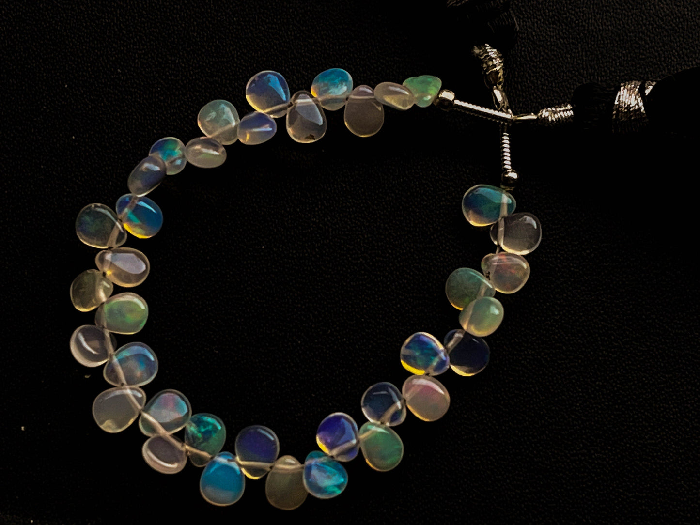 35 Pieces Ethiopian Opal Pear Shape Briolette, Natural Ethiopian Opal Gemstone, Opal Briolette, Opal Teardrops, 4 Inch, 4x5mm to 5x7mm BFYJ772-13 Beadsforyourjewelry