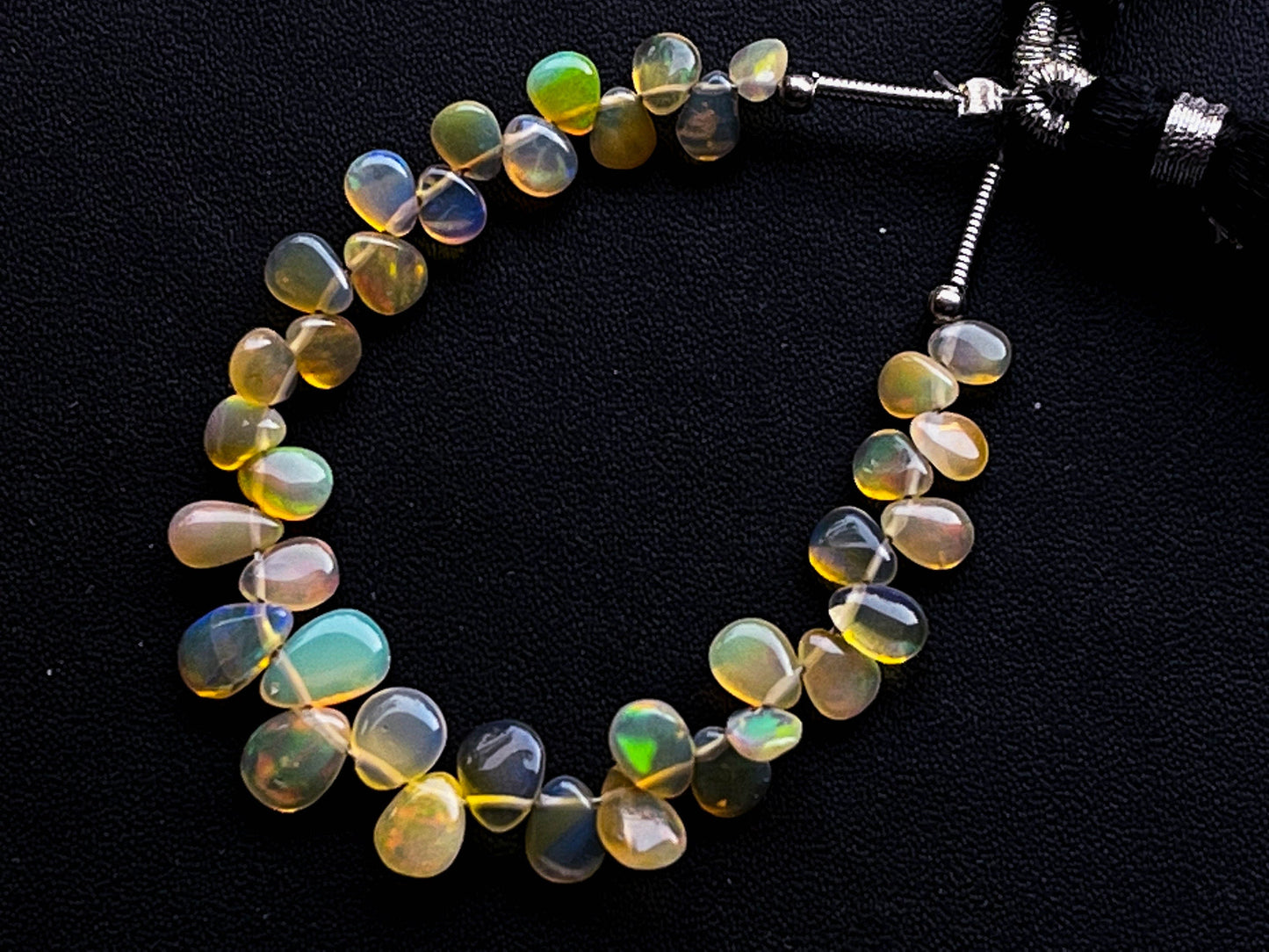 35 Pieces Ethiopian Opal Pear Shape Briolette, Natural Ethiopian Opal Gemstone, Opal Briolette, Opal Teardrops, 4 Inch, 4x5mm to 5x7mm BFYJ772-4 Beadsforyourjewelry