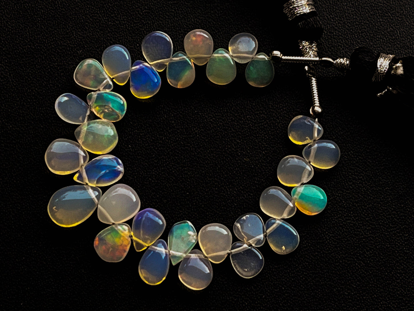 35 Pieces Ethiopian Opal Pear Shape Briolette, Natural Ethiopian Opal Gemstone, Opal Briolette, Opal Teardrops, 4 Inch, 4x5mm to 7x9mm Beadsforyourjewelry