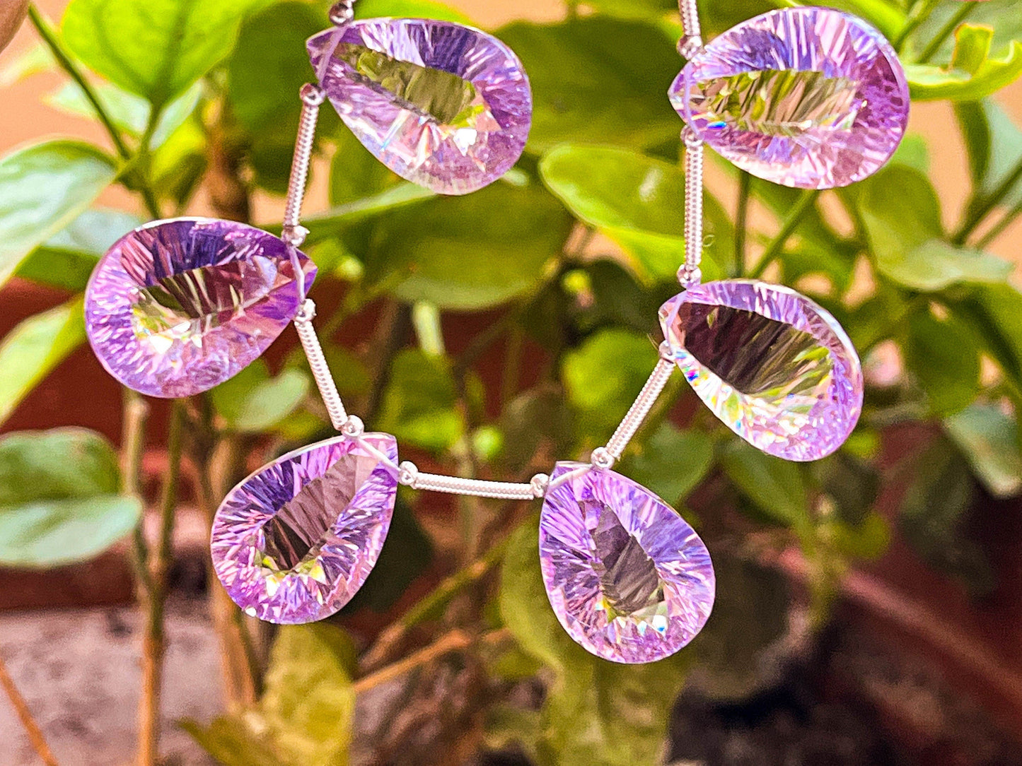 6 pieces PINK AMETHYST Double Concave Cut Pear Shape Briolette Beads, Pink Amethyst Briolette, Pink Amethyst concave cut Beads, 13x18mm Beadsforyourjewelry